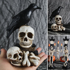Resin Skeleton Decoration Light & Skull Crow Light