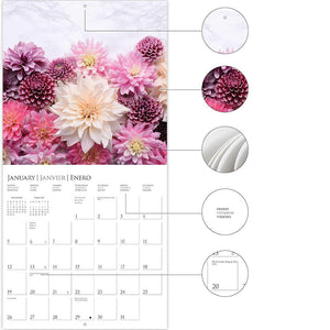 Graphique 2025 Fleurs Wall Calendar