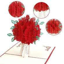 Load image into Gallery viewer, Rose Bouquet Pop-up Card - Valentine&#39;s Day Card
