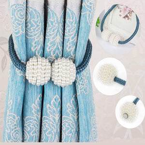 Hirundo Pearl Curtain Tiebacks with Strong Magnetic Clips, 2 pcs